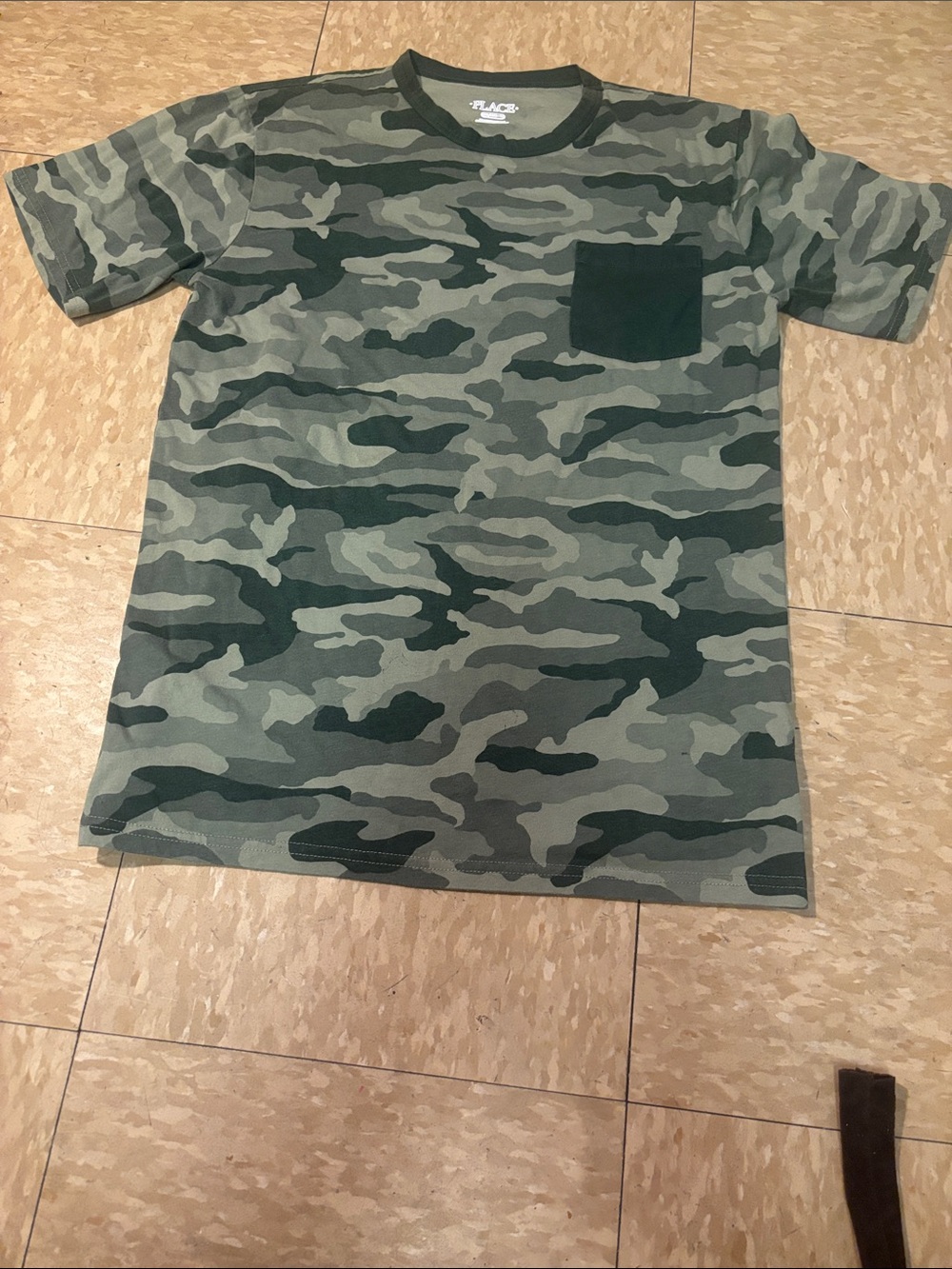 The Children's Place Green Camo Short-Sleeve Pocket Tee